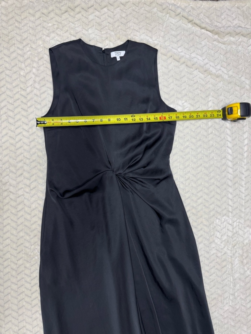 Theory Black Sleeveless Knot-Detail Midi Dress - Picture 8 of 10